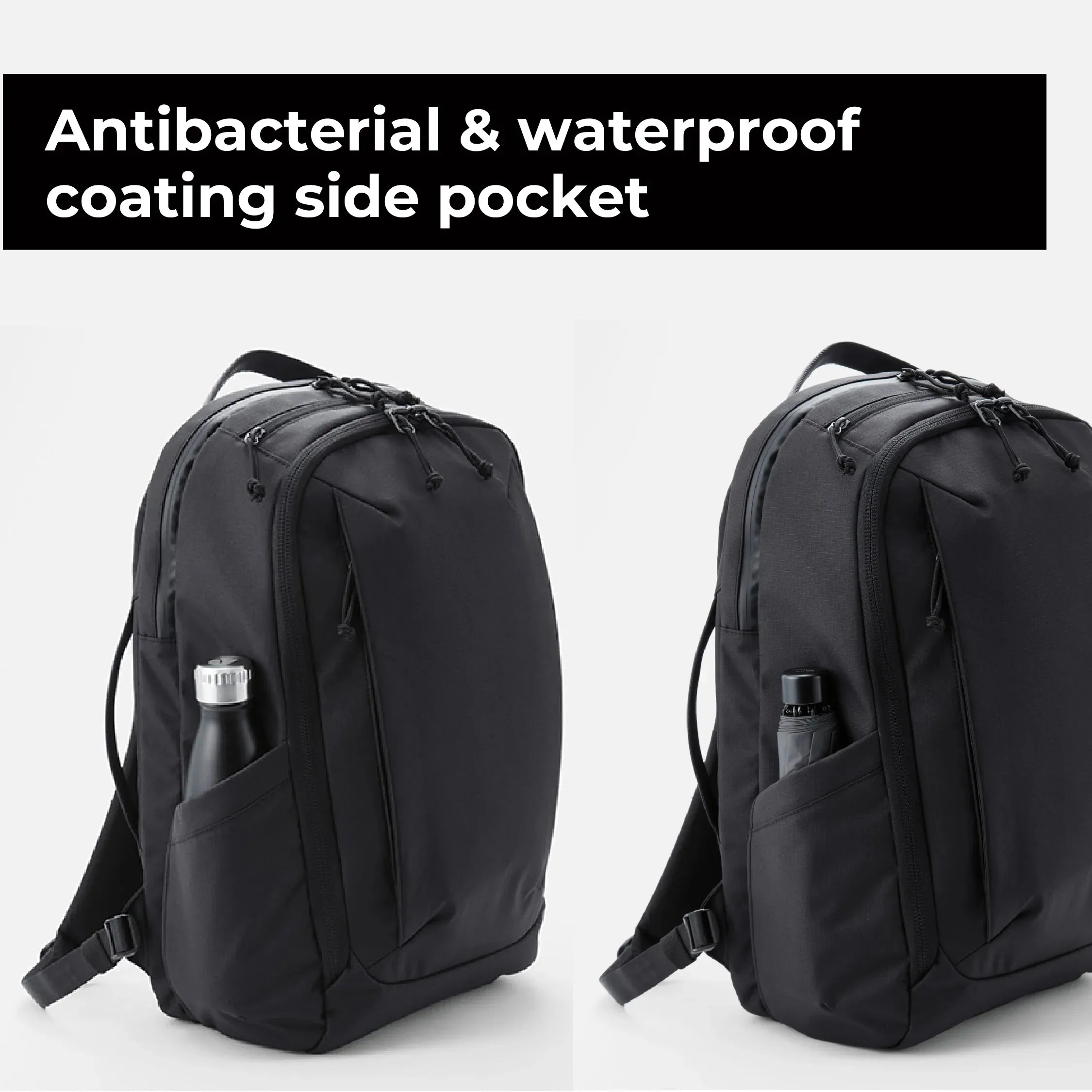 ELECOM MNL CITY Backpack/Laptop Bag/BM-MNLBP01BK/20L /Water Repellent/Large Capacity/Minimalist