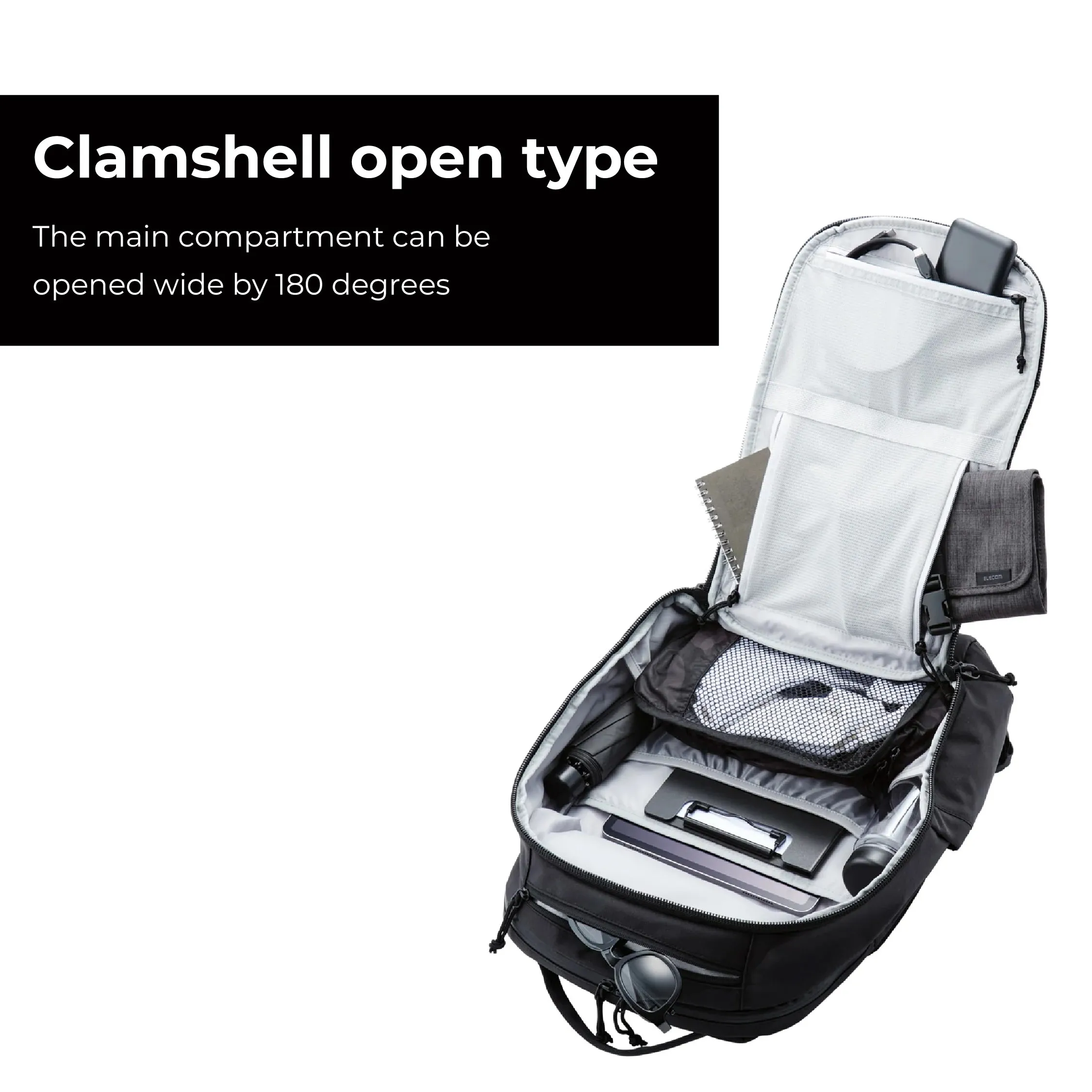 ELECOM MNL CITY Backpack/Laptop Bag/BM-MNLBP01BK/20L /Water Repellent/Large Capacity/Minimalist