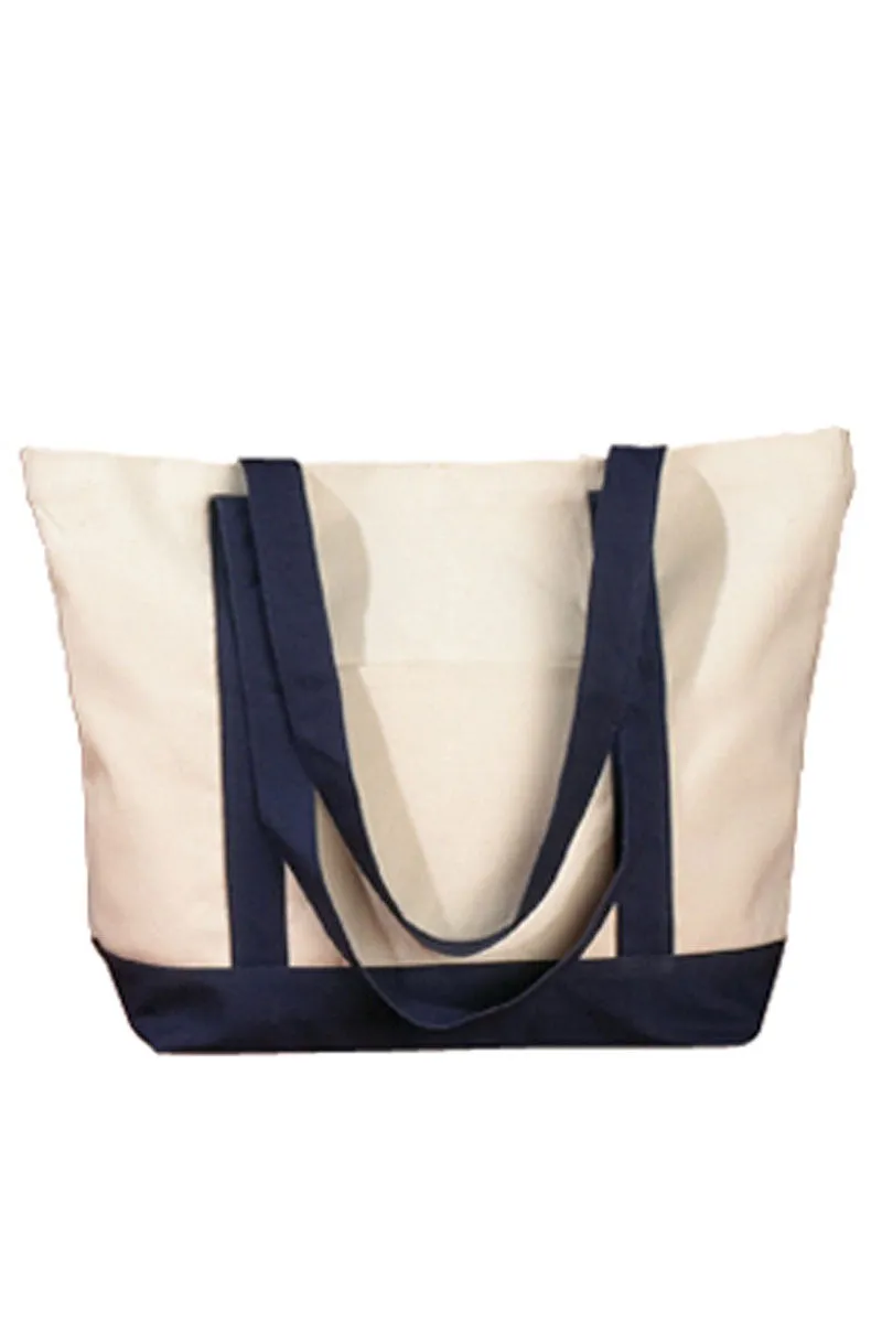 Embroidered Hydrangea Canvas Boat Tote
