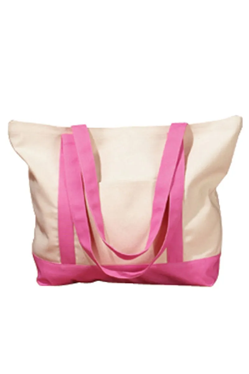 Embroidered Hydrangea Canvas Boat Tote