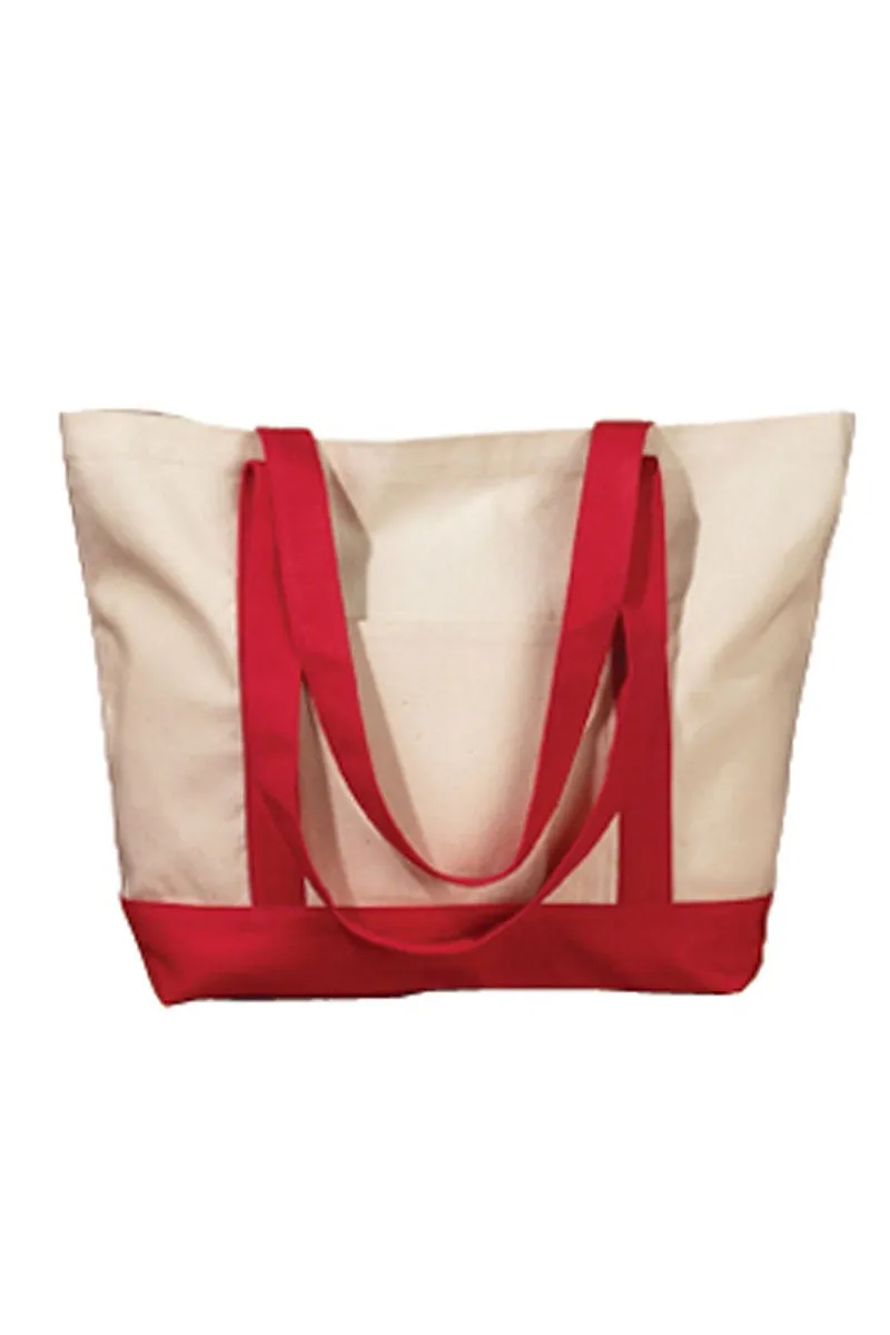 Embroidered Hydrangea Canvas Boat Tote