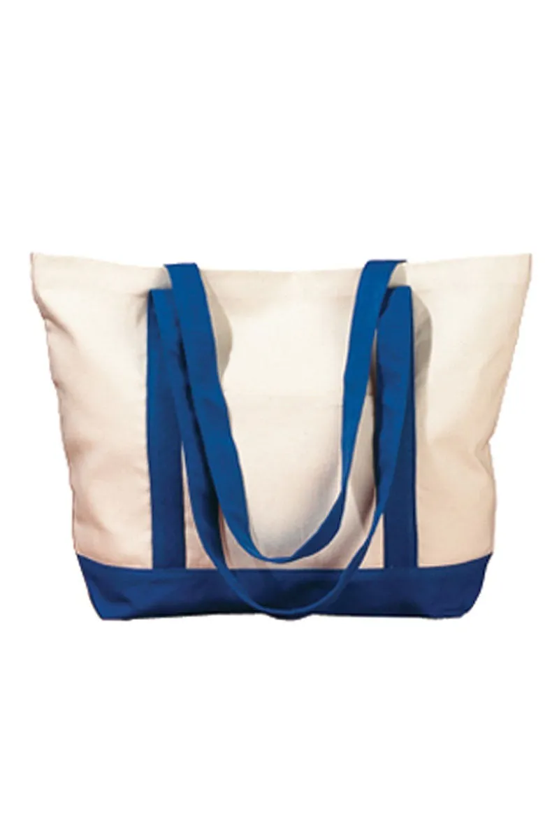 Embroidered Hydrangea Canvas Boat Tote