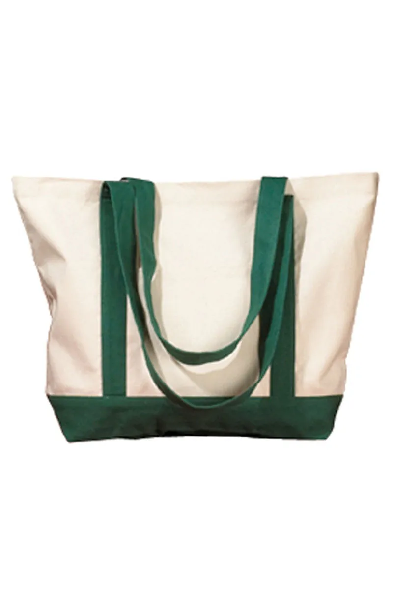 Embroidered Hydrangea Canvas Boat Tote