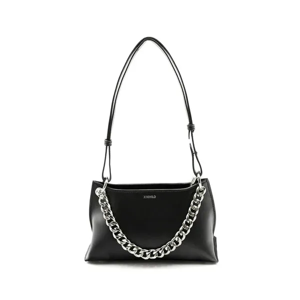 Everly leather black shoulder bag
