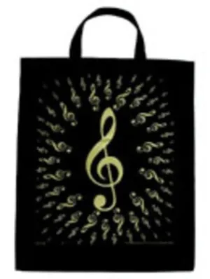 EXTRA LARGE TOTEBAG BURSTING TREBLE CLEFS BLACK