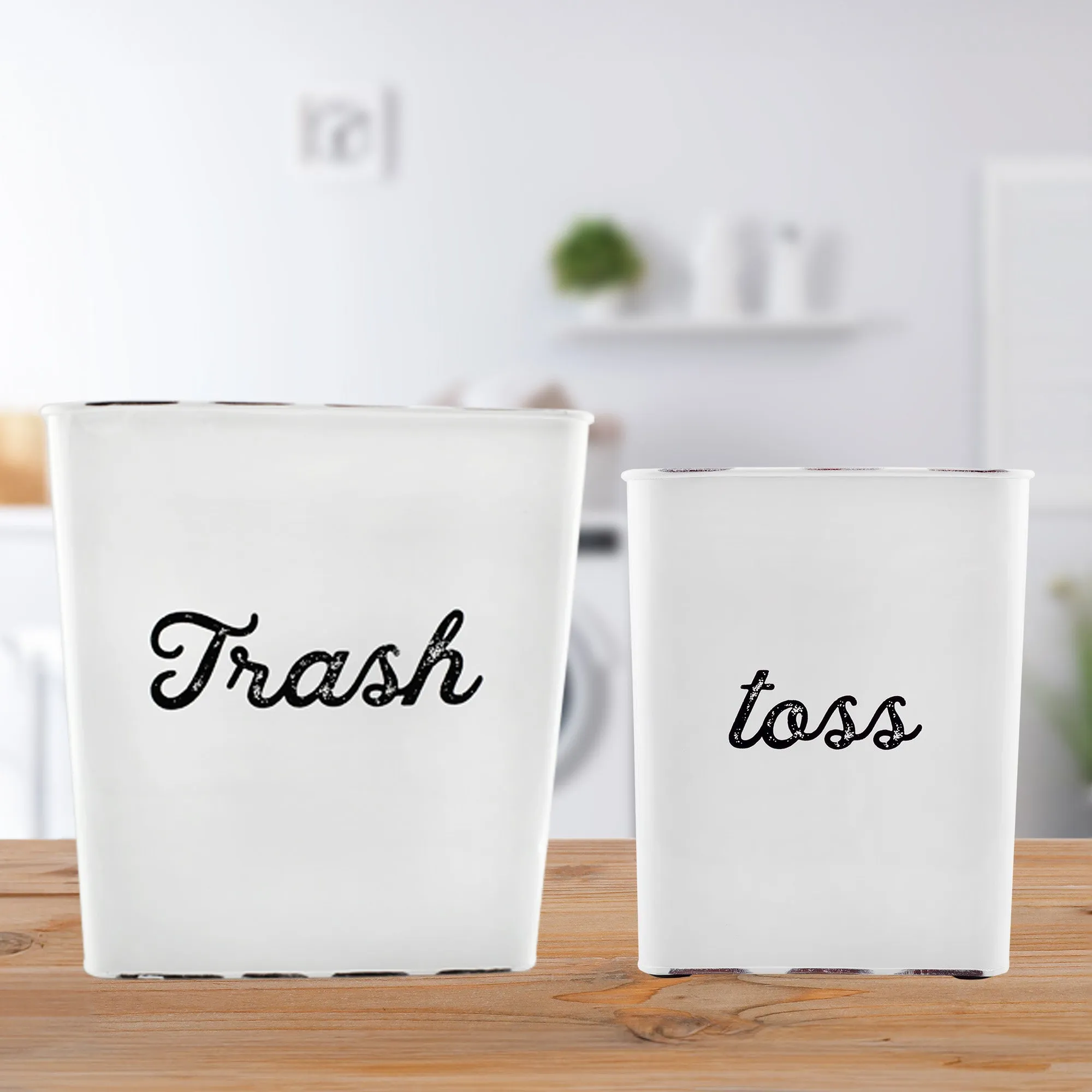Farmhouse Enamelware Wastebasket