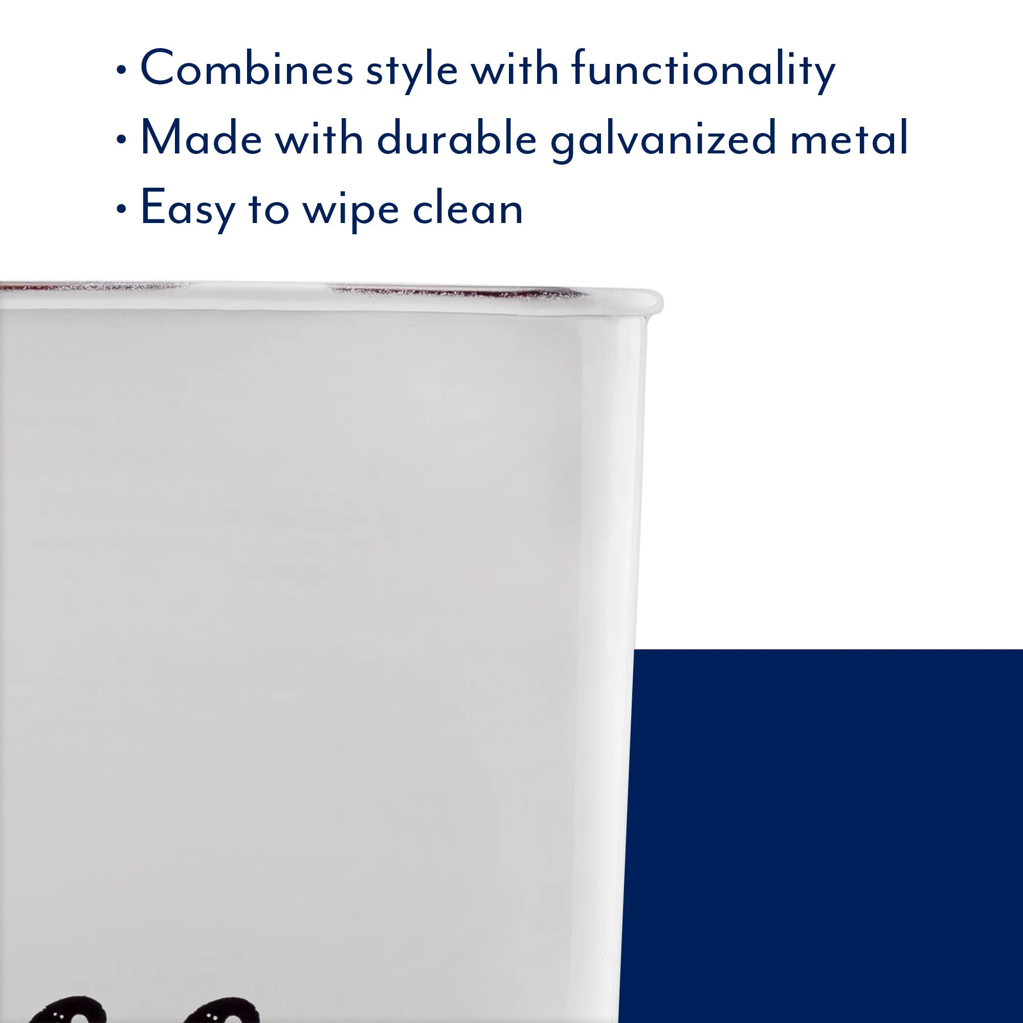 Farmhouse Enamelware Wastebasket