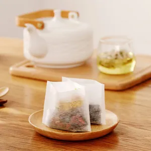 FaSoLa Corn Fiber Tea Bags - Foldable Design, White, Pack of 100