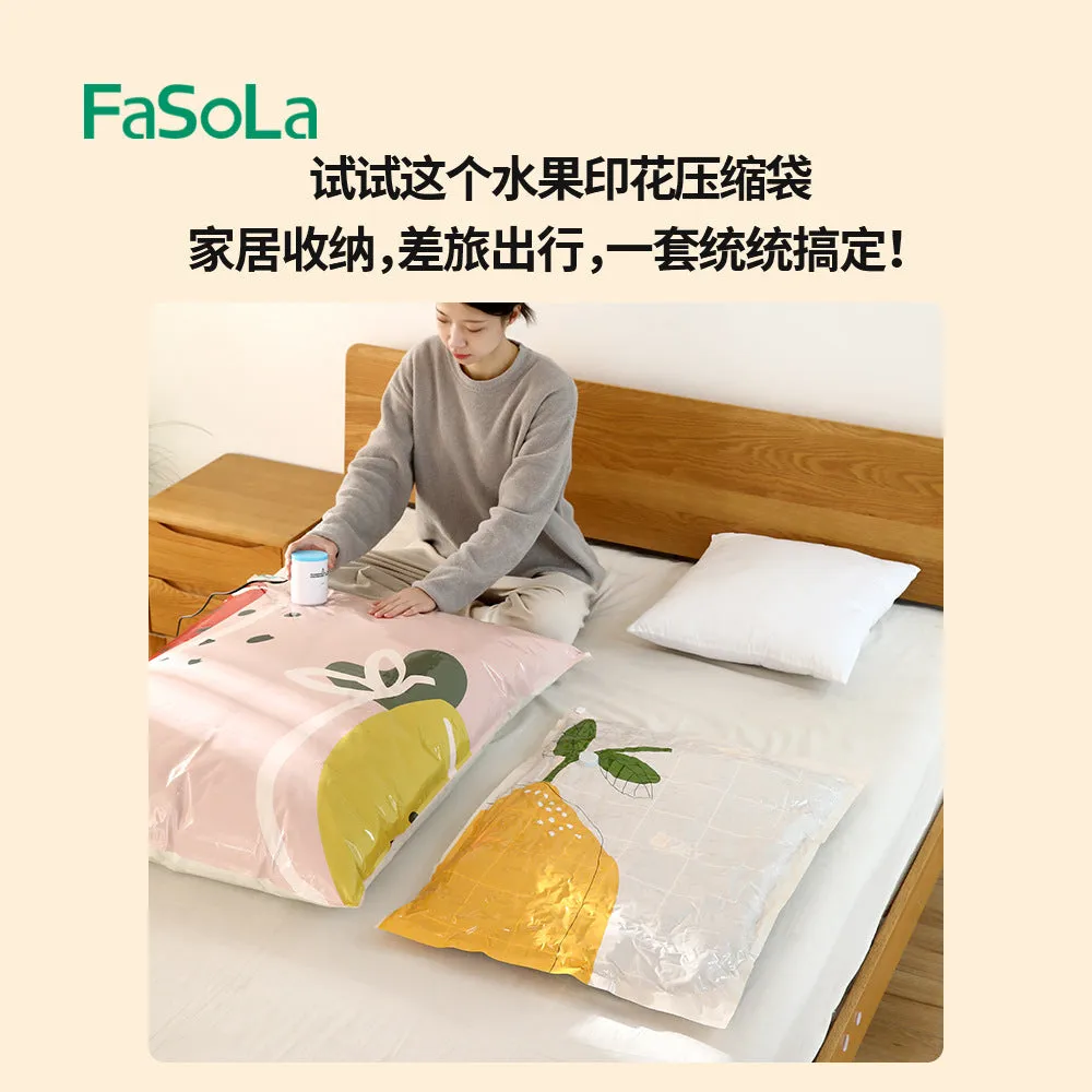 FaSoLa Strawberry Print Vacuum Storage Bags - Large, 80*100cm, 2 Pieces