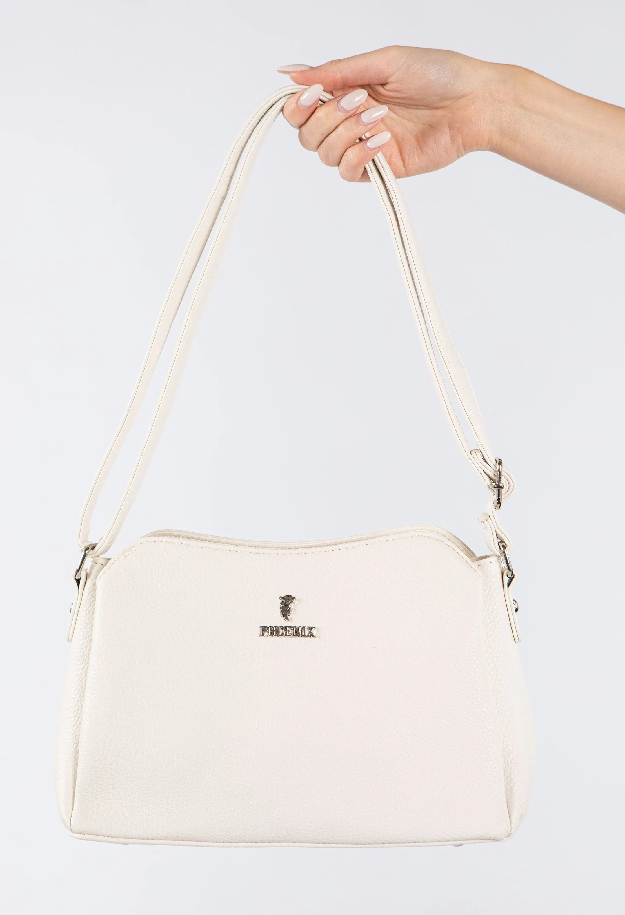 Faux Leather Structured Crossbody Bag