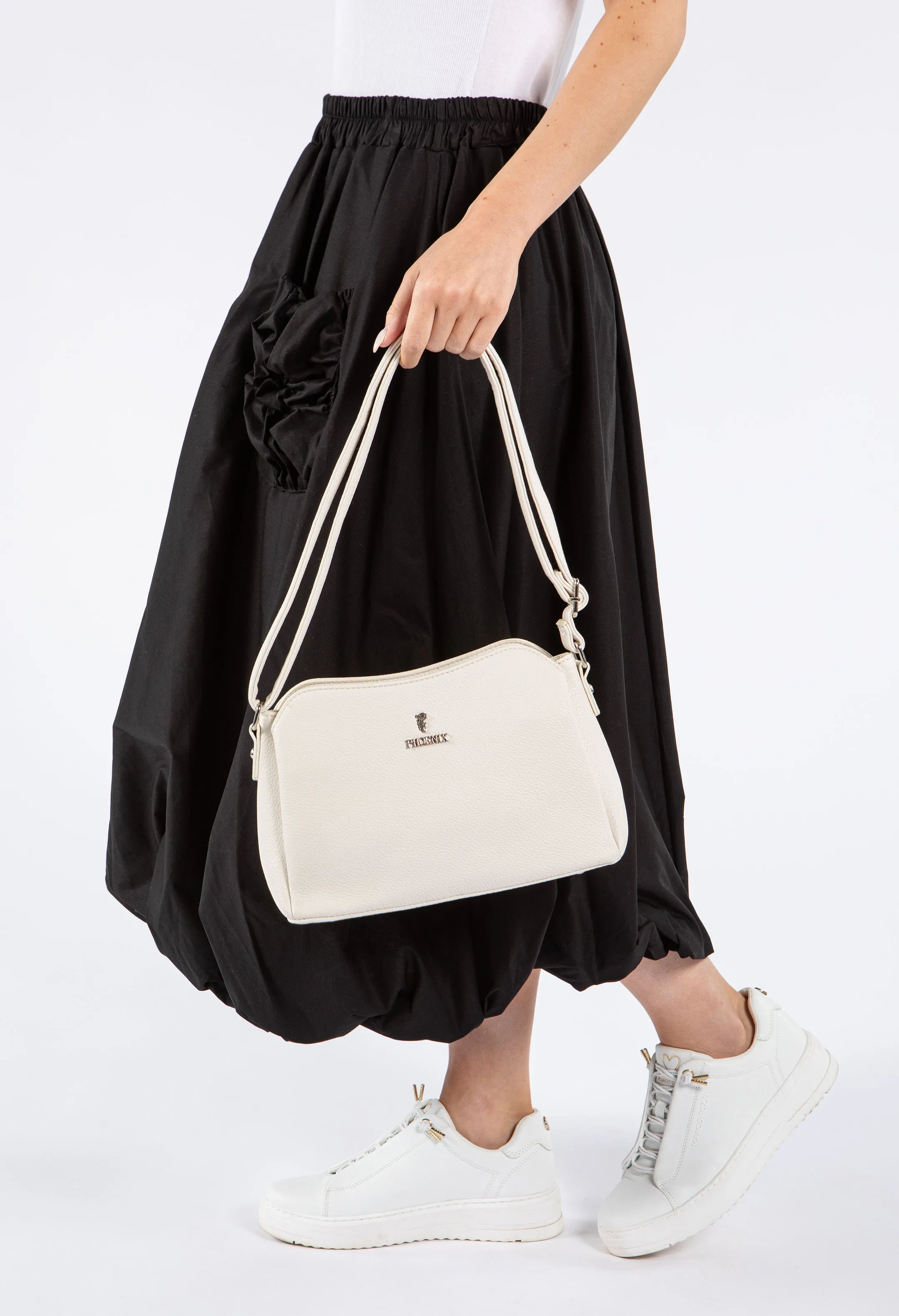 Faux Leather Structured Crossbody Bag