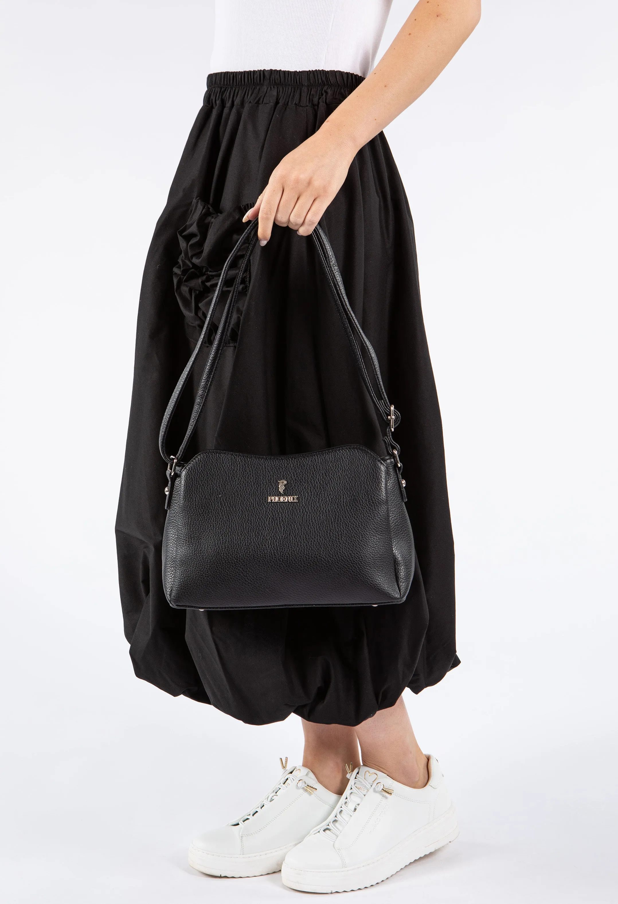 Faux Leather Structured Crossbody Bag