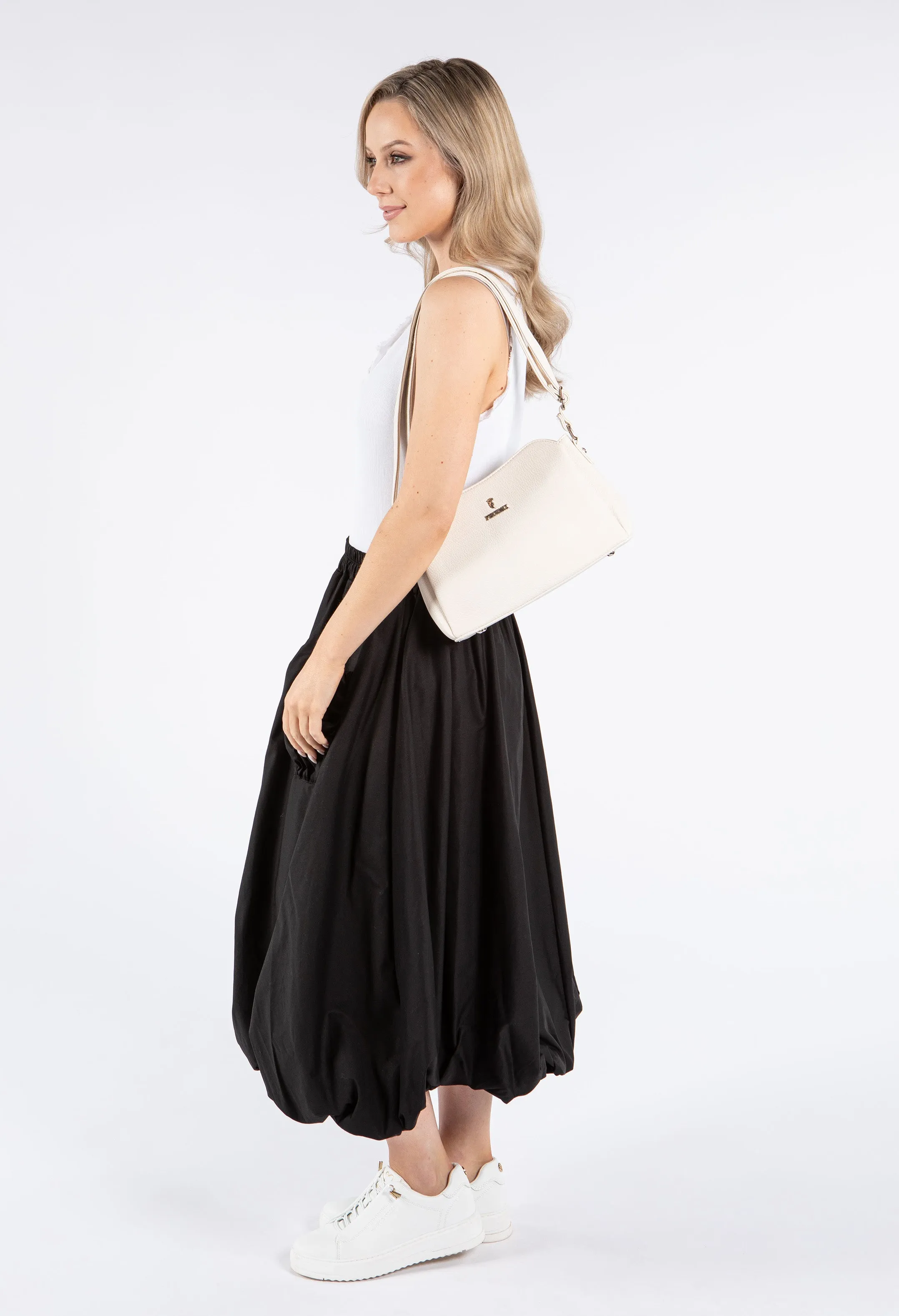 Faux Leather Structured Crossbody Bag