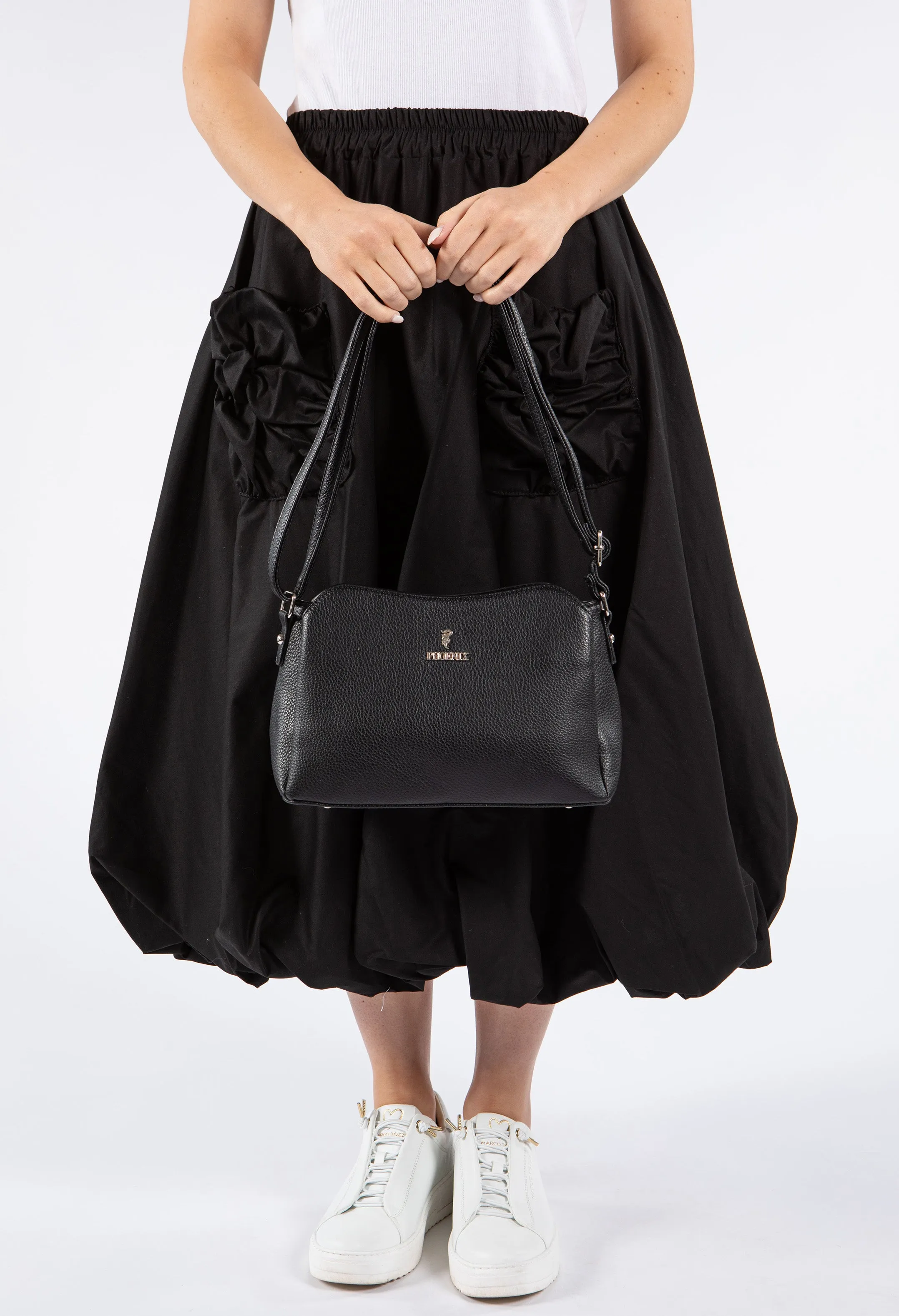 Faux Leather Structured Crossbody Bag
