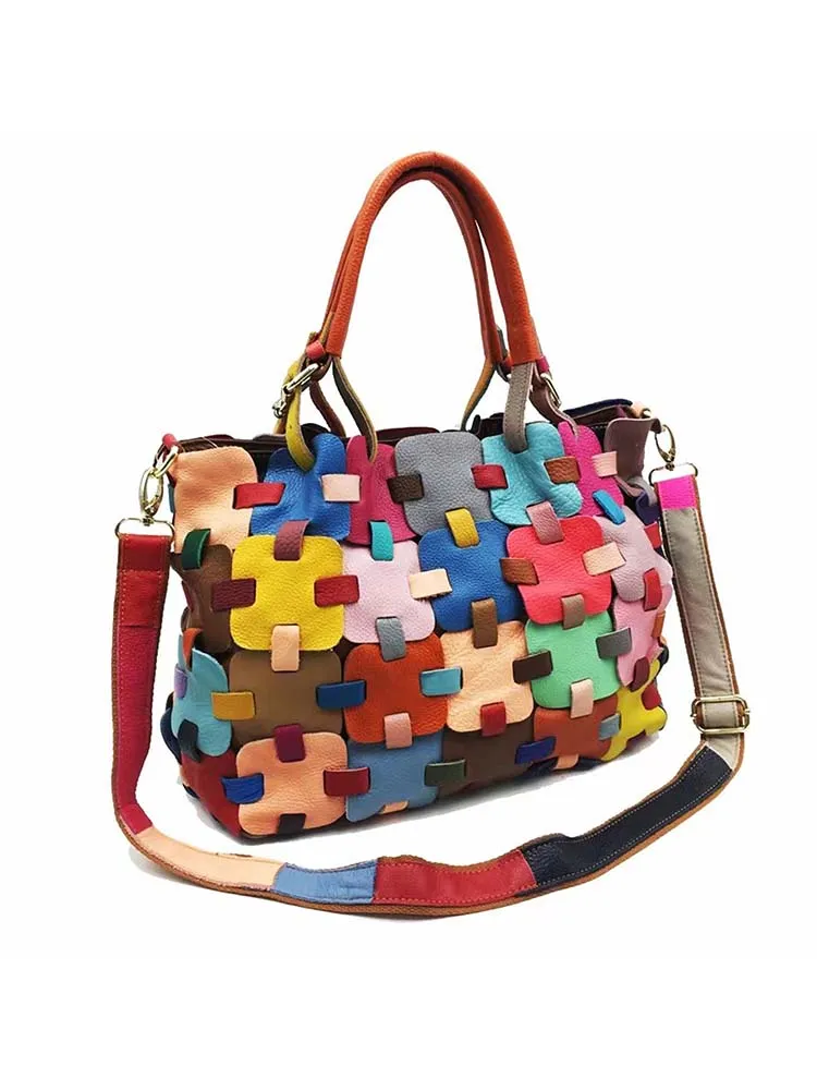 Female Floral Color Matching Fashion Handbag