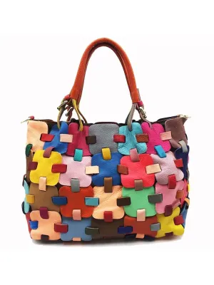 Female Floral Color Matching Fashion Handbag