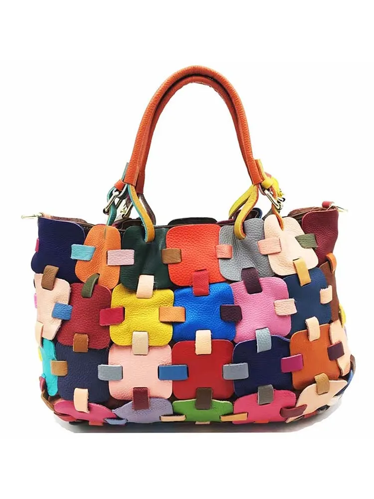 Female Floral Color Matching Fashion Handbag