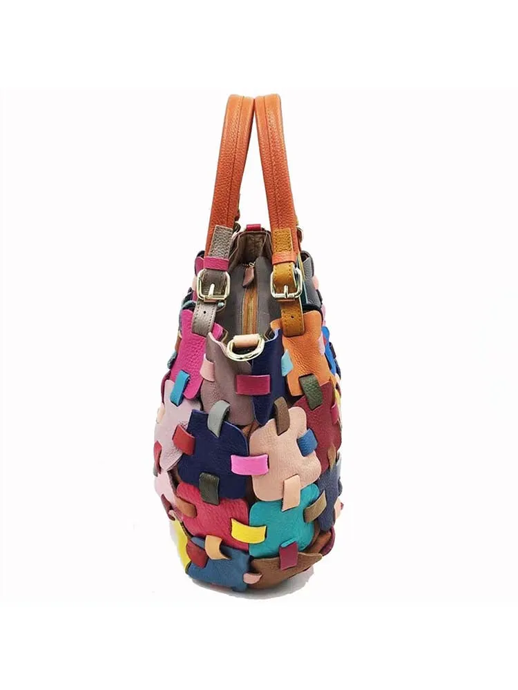 Female Floral Color Matching Fashion Handbag