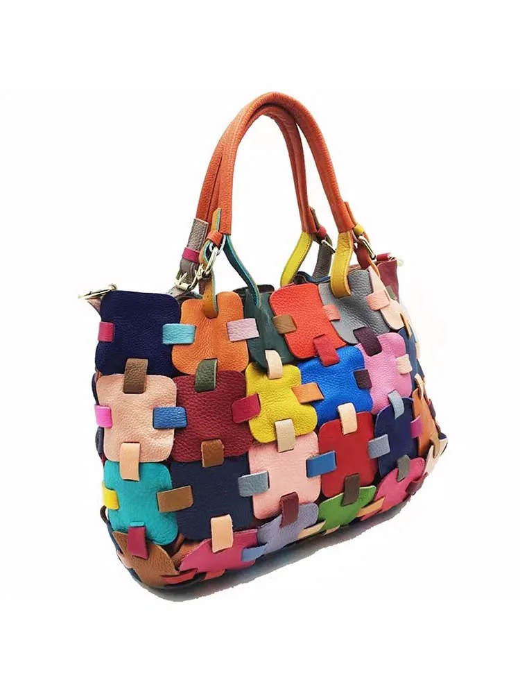 Female Floral Color Matching Fashion Handbag