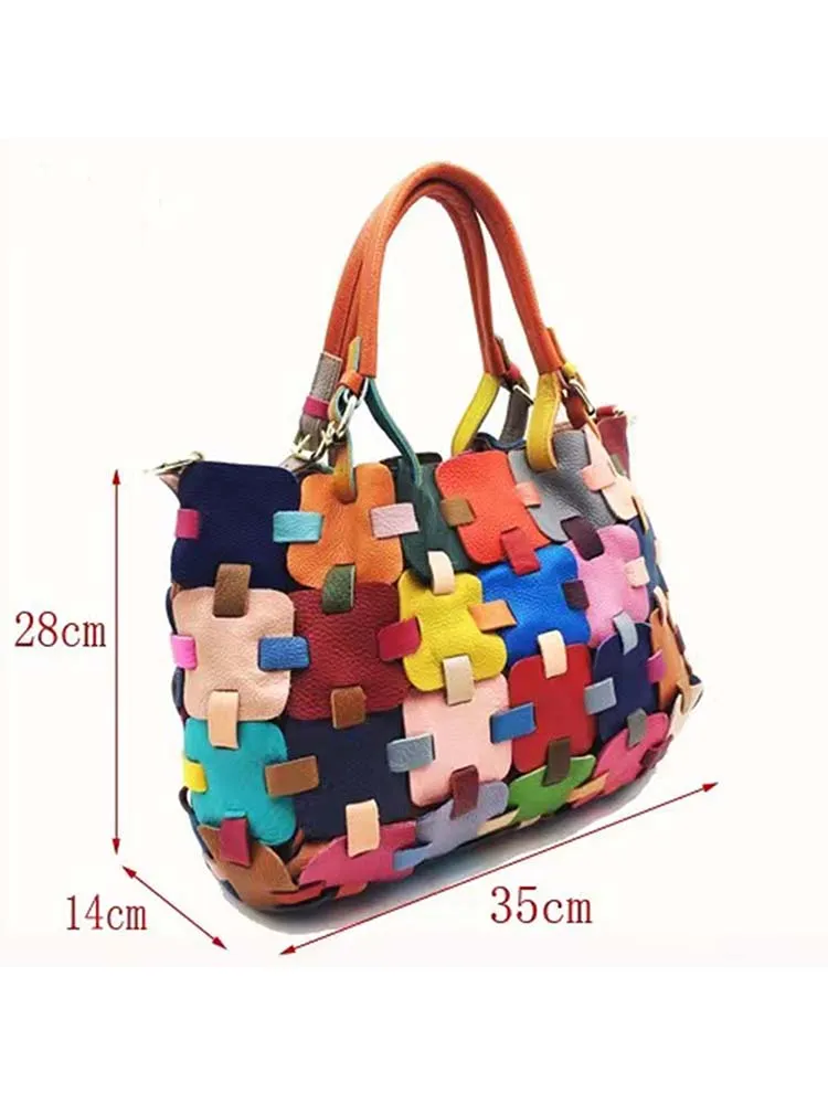 Female Floral Color Matching Fashion Handbag