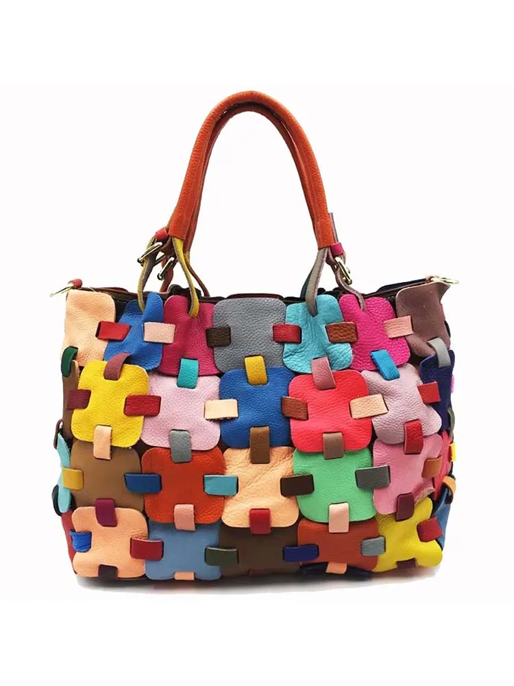 Female Floral Color Matching Fashion Handbag