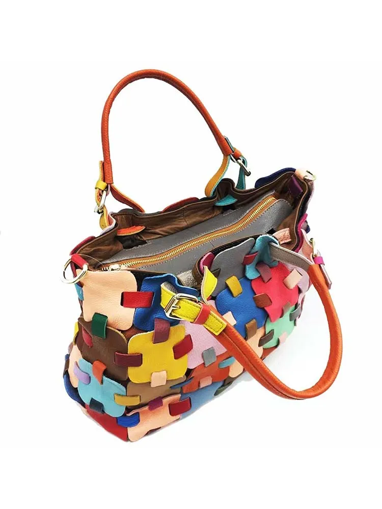Female Floral Color Matching Fashion Handbag