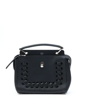 Fendi Black Leather Whipstitch Dotcom Small Bag