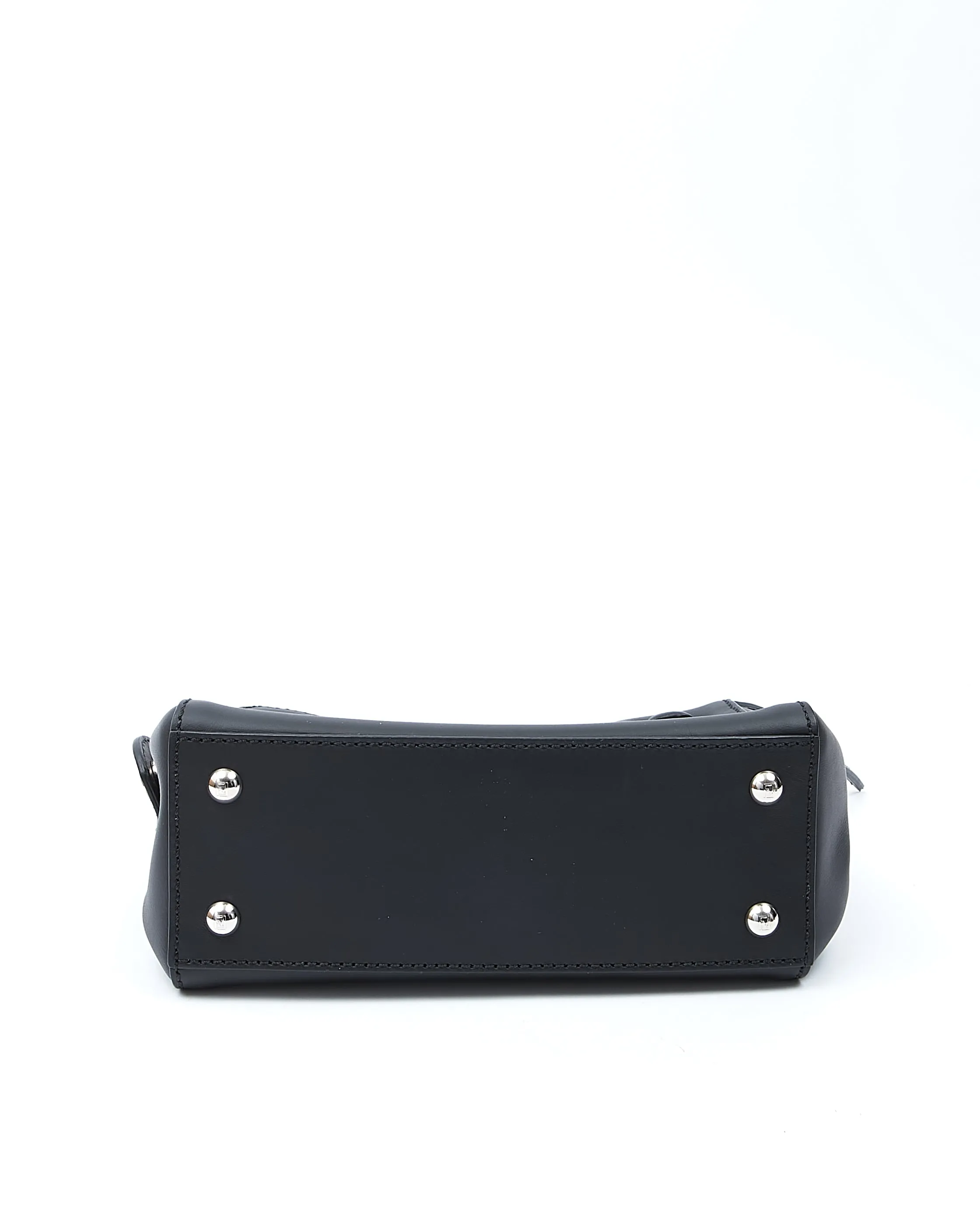 Fendi Black Leather Whipstitch Dotcom Small Bag
