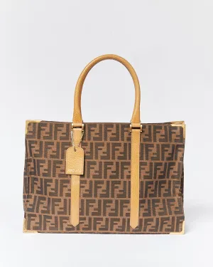 Fendi Brown Zucca Canvas Tote Bag