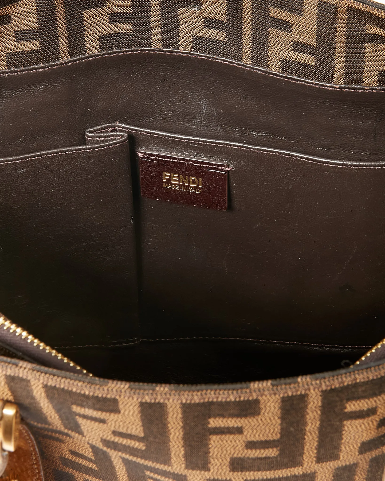 Fendi Brown Zucca Canvas Tote Bag