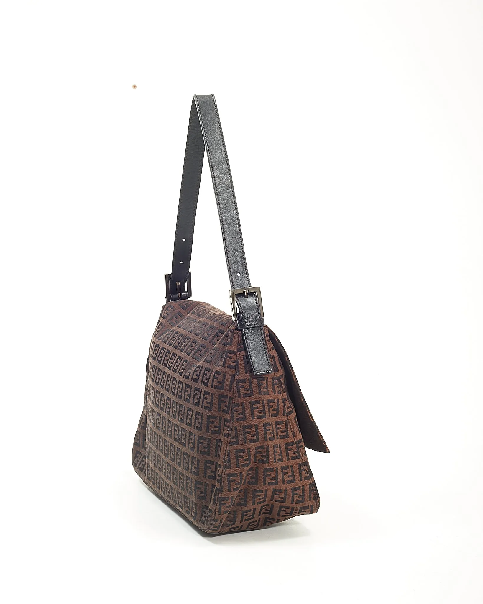 Fendi Brown Zucchino Mamma Baguette Shoulder Bag