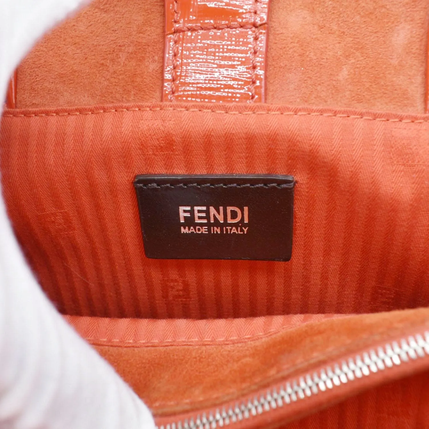 FENDI Petite 2Jours Vitello Elite Leather Tote Shoulder Bag Red
