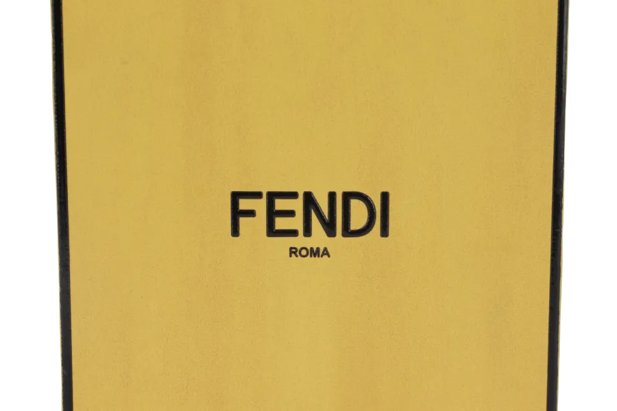 FENDI YELLOW VITELLO LEATHER VERTICAL BOX CROSSBODY BAG GOLD HARDWARE WITH DUST COVER