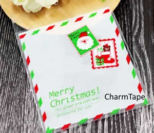 Festive Santa Gift Bags Cello Bags Self-adhesive Cookie bags - Party bags Set of 20/50/100 bags CB5