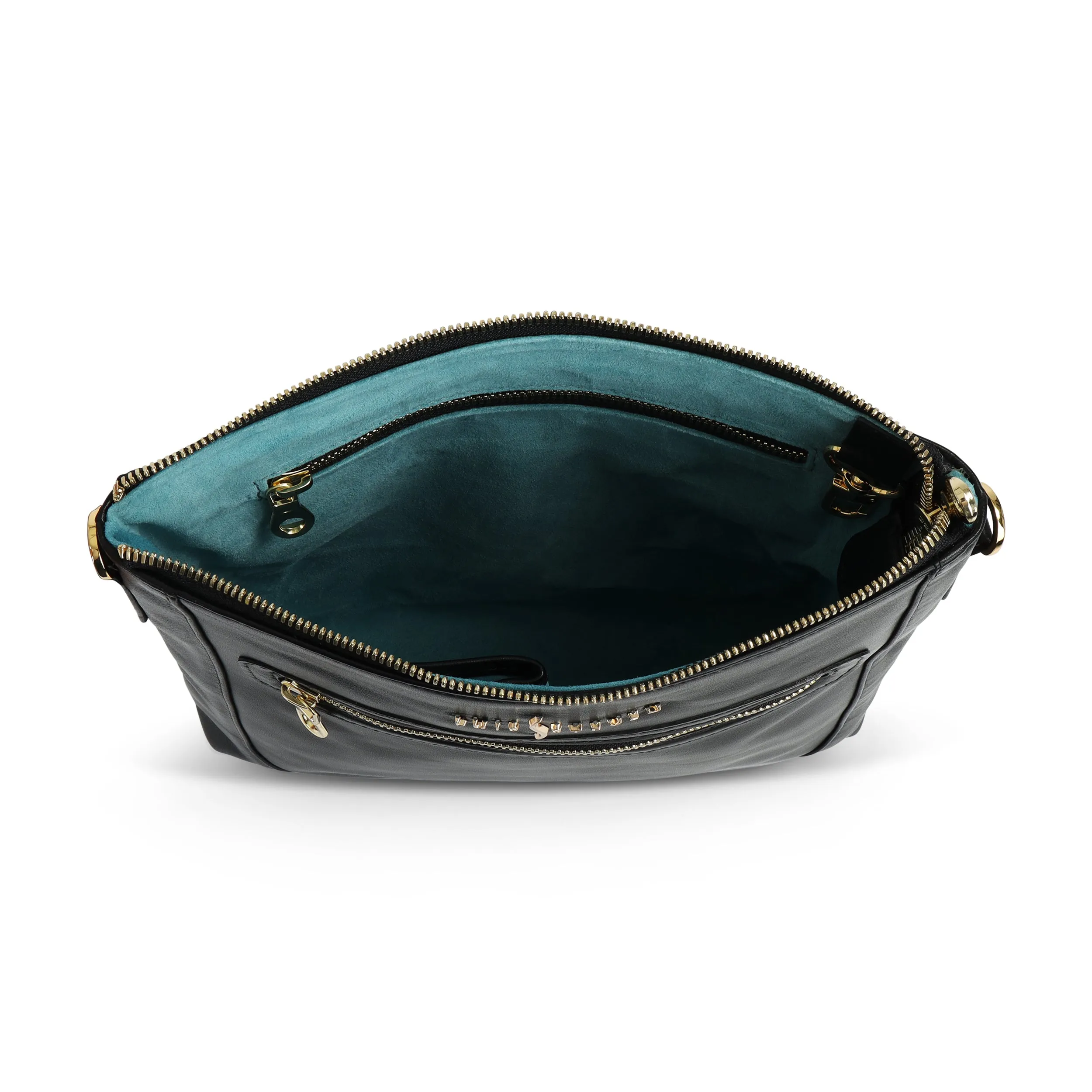 Flat Messenger -  Black Nappa Leather