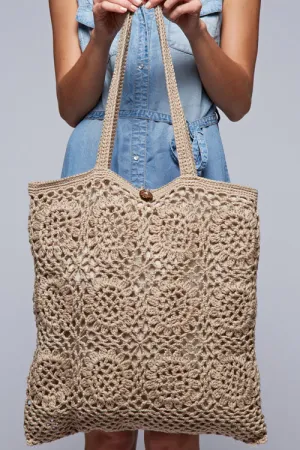 Floral Crochet Tote