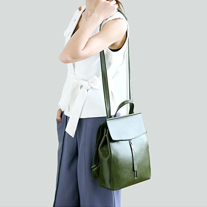 Full Grain Leather Backpack Purse for Women, Stylish Leather Backpack, Gift for Her