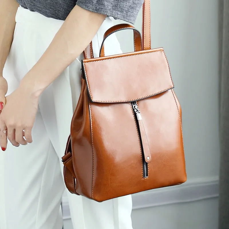 Full Grain Leather Backpack Purse for Women, Stylish Leather Backpack, Gift for Her
