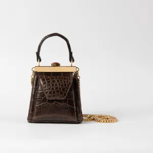 GAMA LIGHT BROWN WITH GOLD CROCO BAG