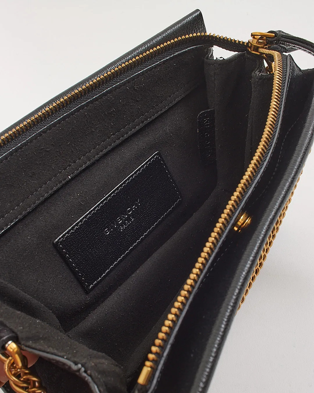Givenchy Black Leather Chain Shoulder Pouch