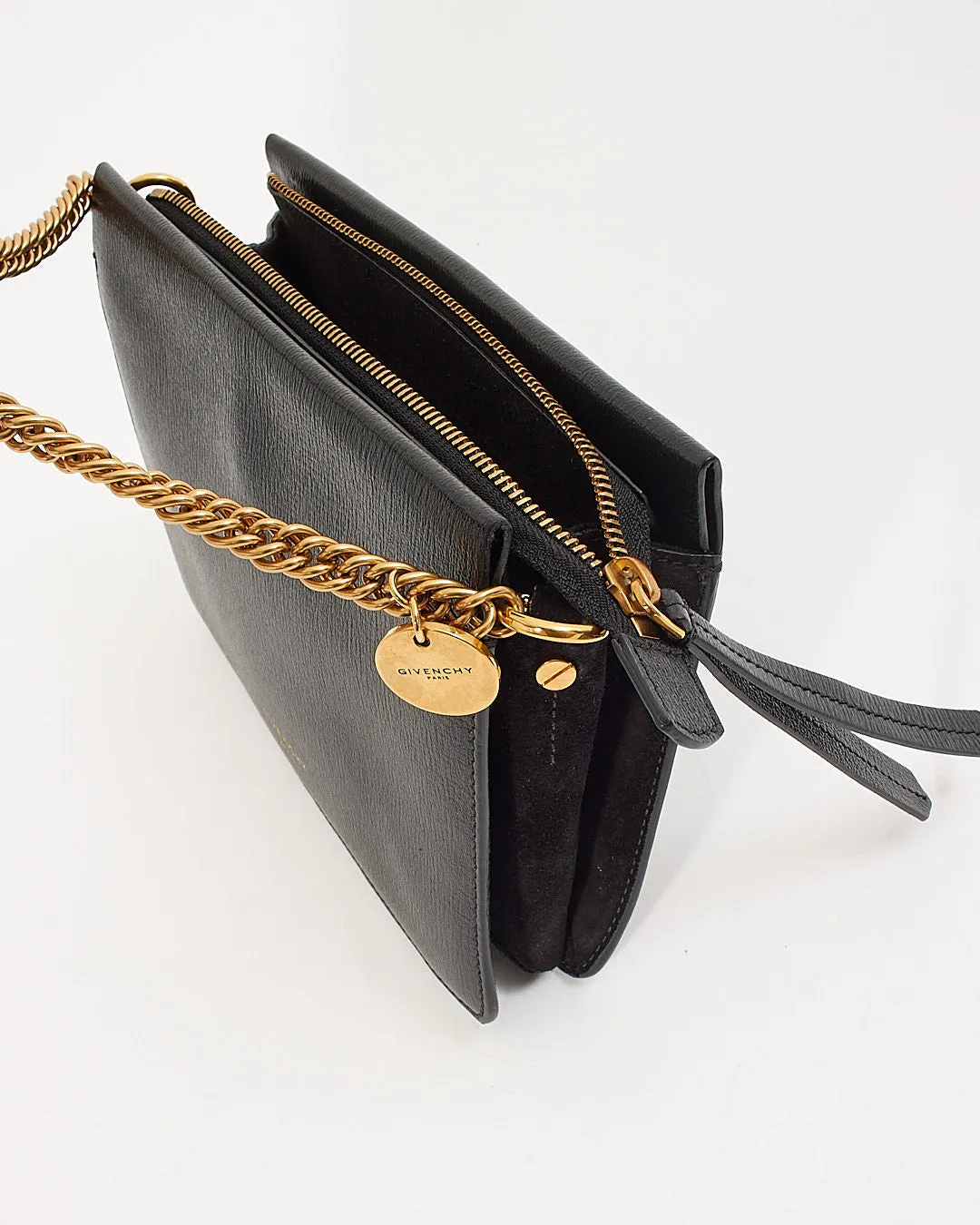Givenchy Black Leather Chain Shoulder Pouch