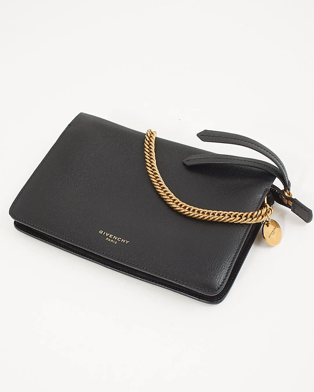 Givenchy Black Leather Chain Shoulder Pouch