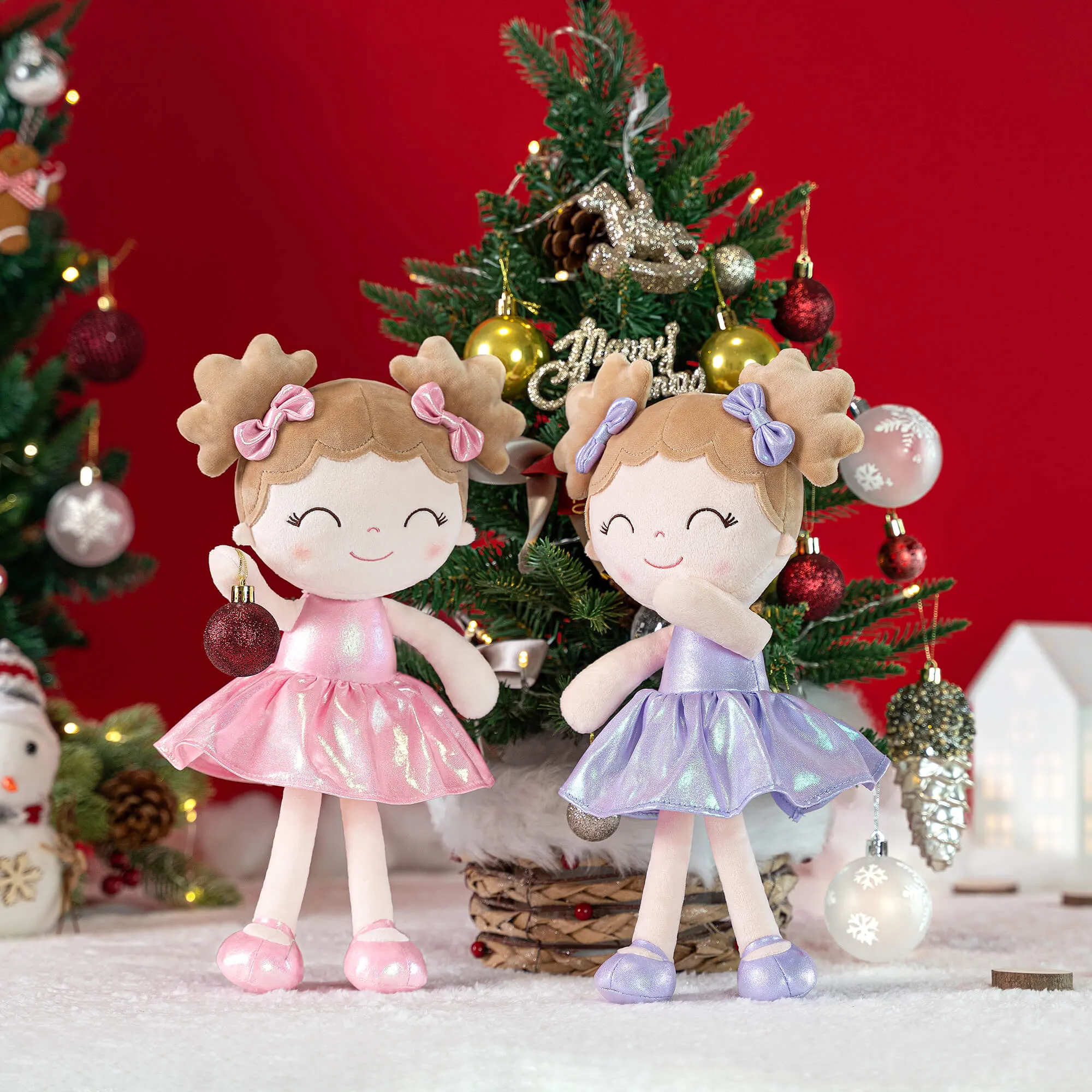 Gloveleya 12-inch Personalized Plush Dolls Curly Haired Iridescent Girls Gifts