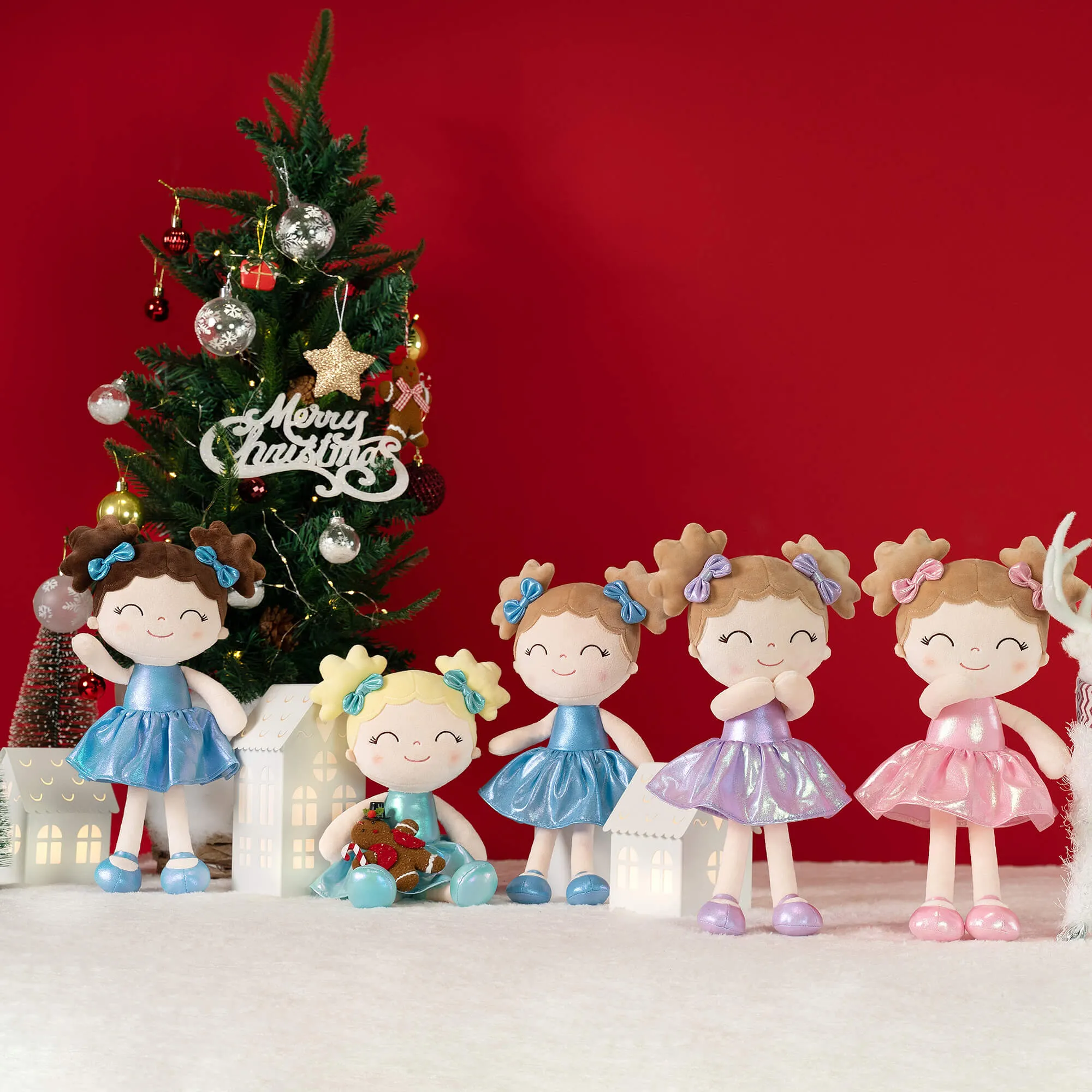 Gloveleya 12-inch Personalized Plush Dolls Curly Haired Iridescent Girls Gifts