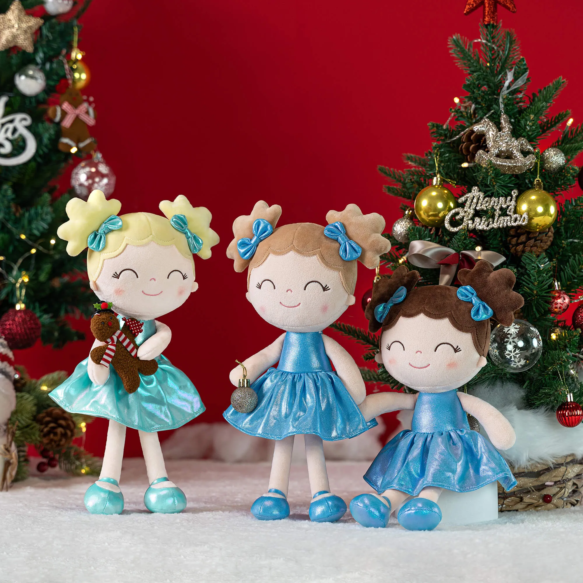 Gloveleya 12-inch Personalized Plush Dolls Curly Haired Iridescent Girls Gifts