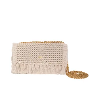 Gossypium Clutch Bag #1 - Buttercream & White Pearls