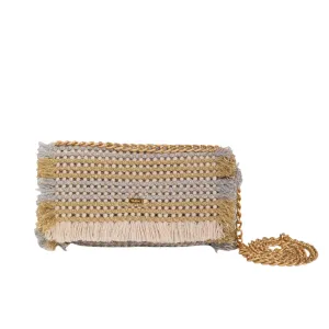 Gossypium Clutch Bag #4 - Buttercream, Silver & Gold
