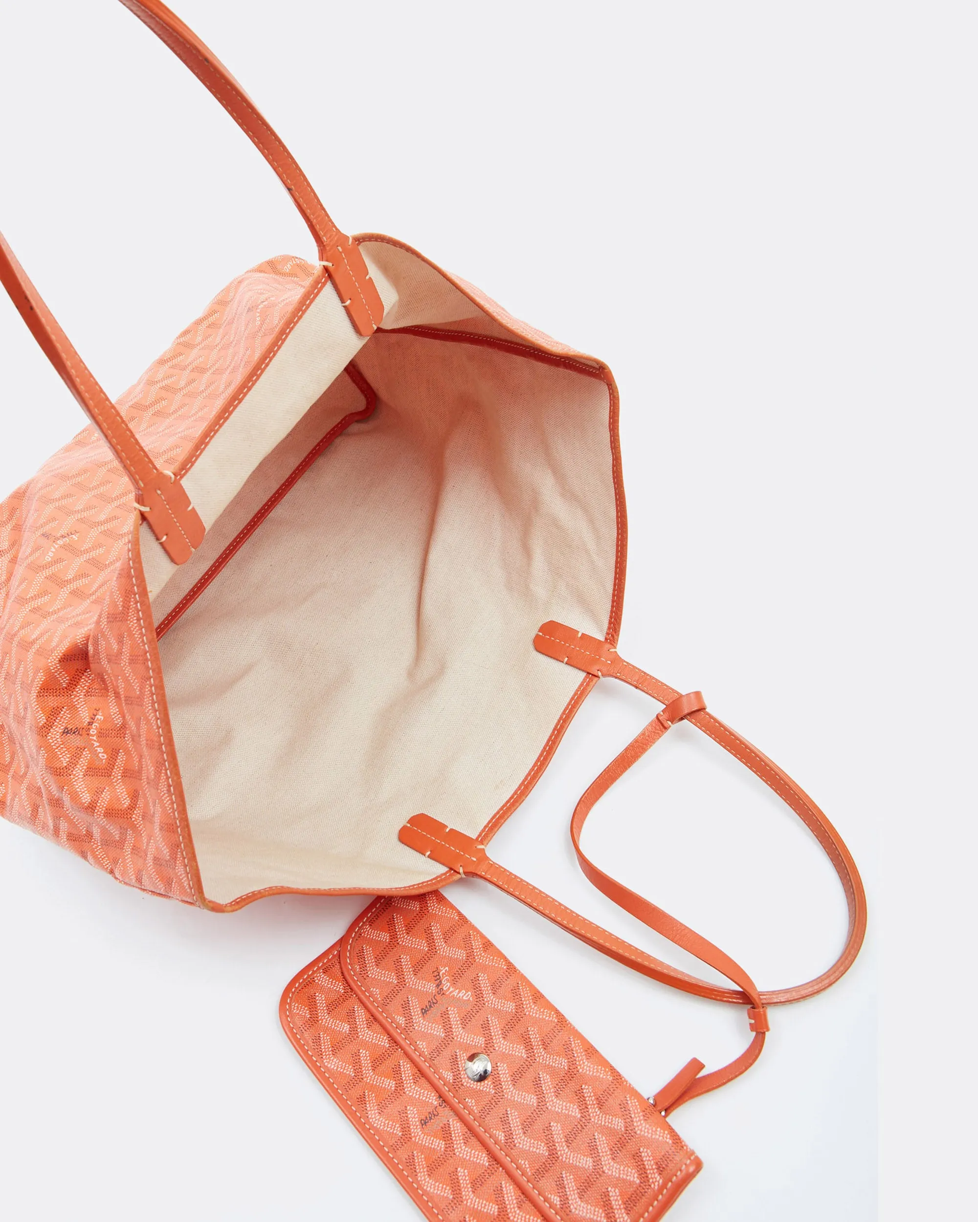 Goyard Orange Canvas St.Louis PM Tote Bag W/Pouch