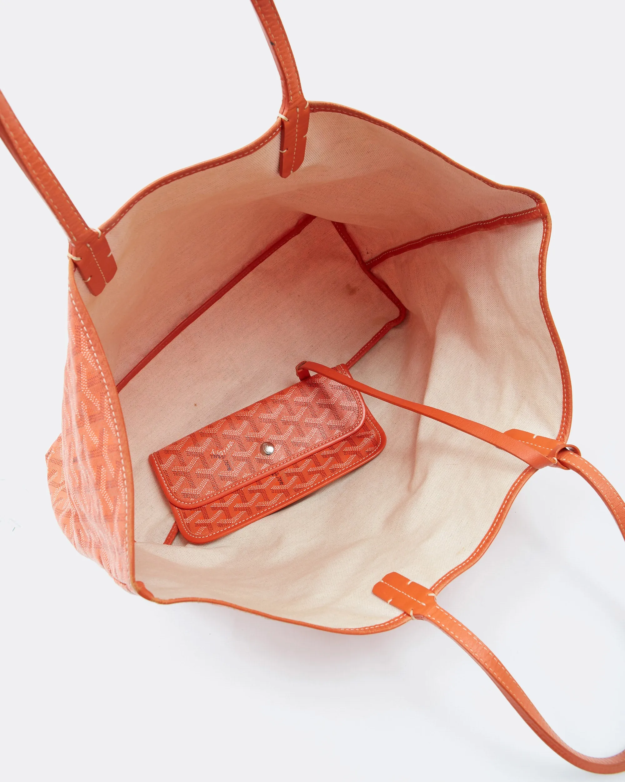Goyard Orange Canvas St.Louis PM Tote Bag W/Pouch