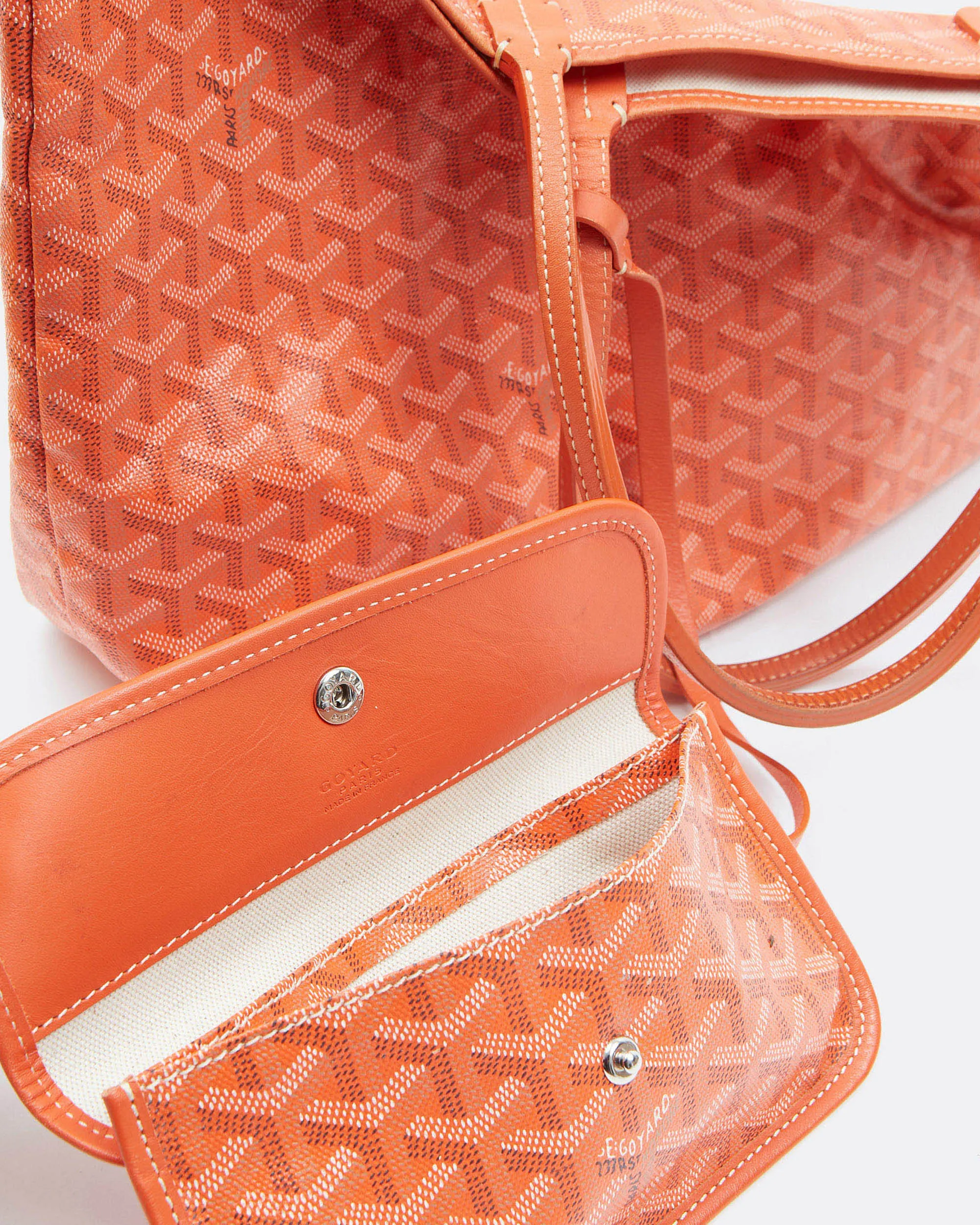 Goyard Orange Canvas St.Louis PM Tote Bag W/Pouch